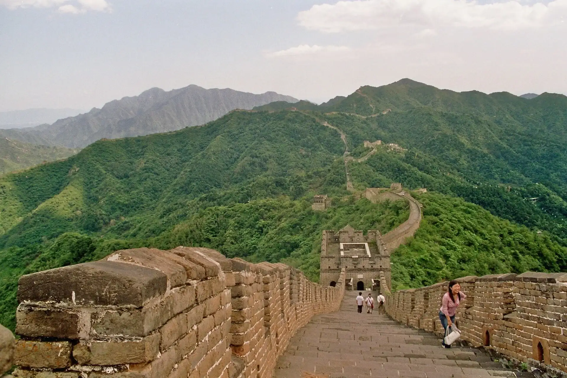 Great Wall at Mutianyu winding over forested ridges